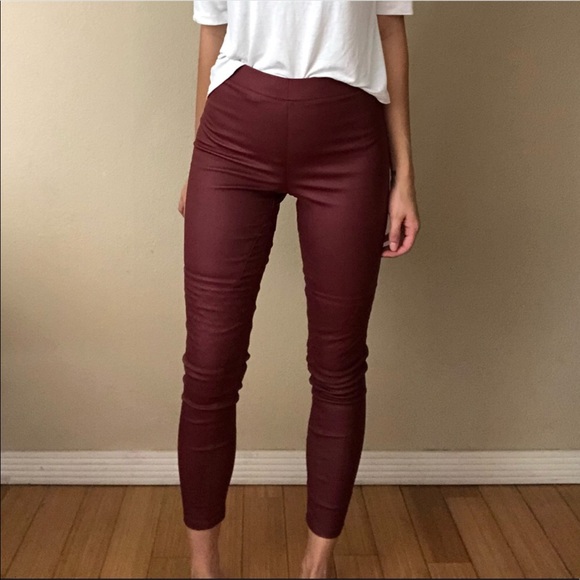 Pants - Faux Leather Moto Legging